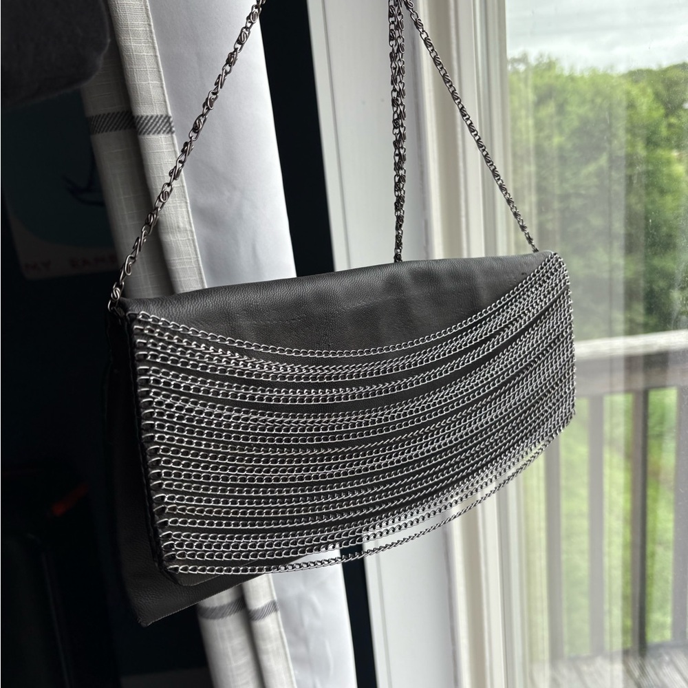 Elegant Black and Silver Chain Bag